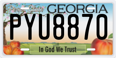 GA license plate PYU8870