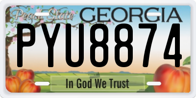 GA license plate PYU8874
