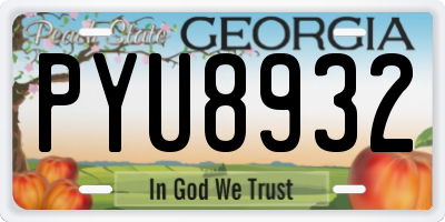 GA license plate PYU8932