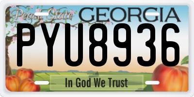 GA license plate PYU8936