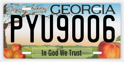 GA license plate PYU9006
