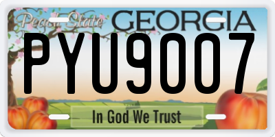 GA license plate PYU9007
