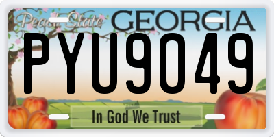 GA license plate PYU9049