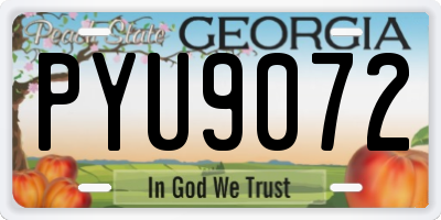 GA license plate PYU9072