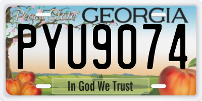 GA license plate PYU9074