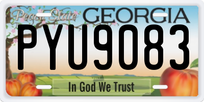 GA license plate PYU9083
