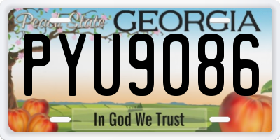 GA license plate PYU9086