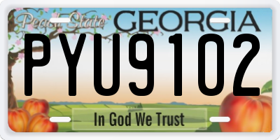 GA license plate PYU9102