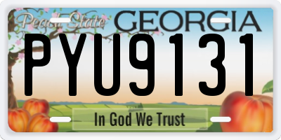 GA license plate PYU9131