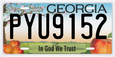 GA license plate PYU9152