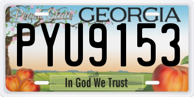 GA license plate PYU9153