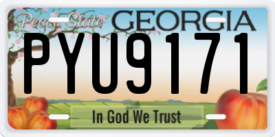 GA license plate PYU9171