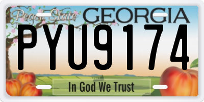 GA license plate PYU9174