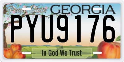 GA license plate PYU9176