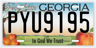 GA license plate PYU9195