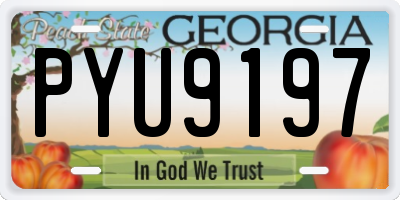 GA license plate PYU9197