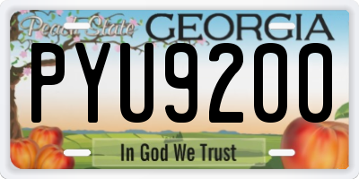 GA license plate PYU9200