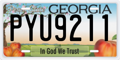 GA license plate PYU9211