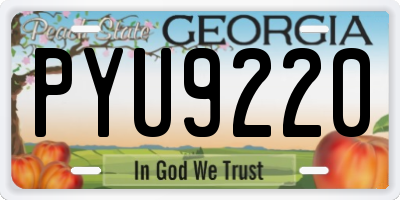 GA license plate PYU9220