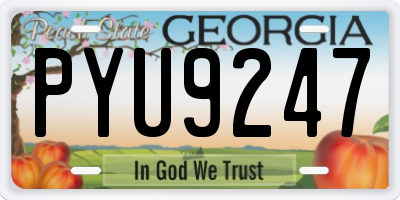 GA license plate PYU9247