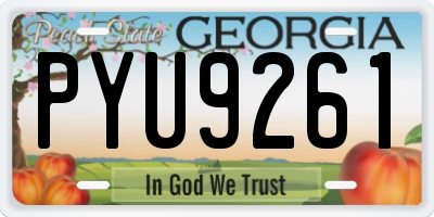 GA license plate PYU9261