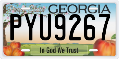 GA license plate PYU9267