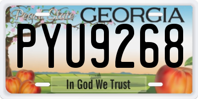 GA license plate PYU9268