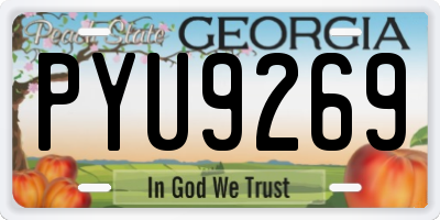 GA license plate PYU9269
