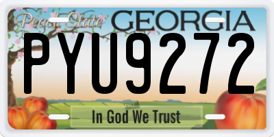 GA license plate PYU9272