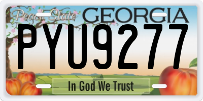 GA license plate PYU9277