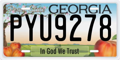 GA license plate PYU9278