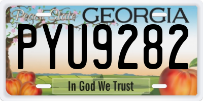 GA license plate PYU9282