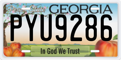 GA license plate PYU9286