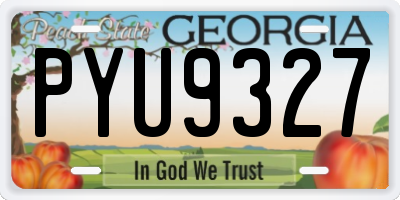 GA license plate PYU9327