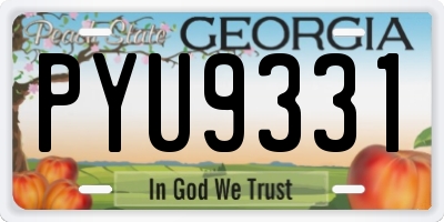 GA license plate PYU9331