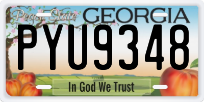 GA license plate PYU9348