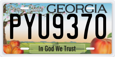 GA license plate PYU9370