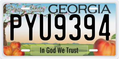 GA license plate PYU9394