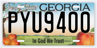 GA license plate PYU9400