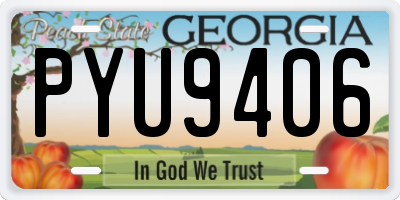 GA license plate PYU9406