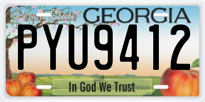 GA license plate PYU9412