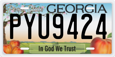 GA license plate PYU9424