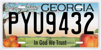 GA license plate PYU9432