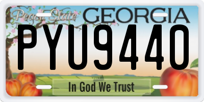 GA license plate PYU9440