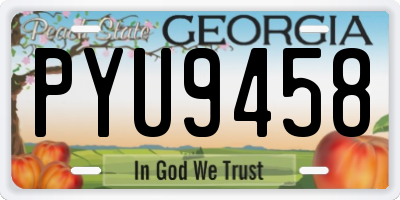 GA license plate PYU9458