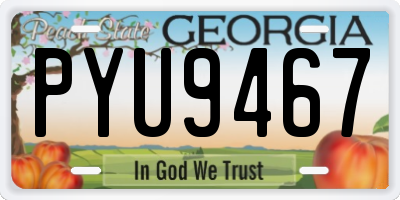 GA license plate PYU9467