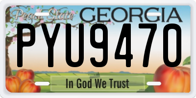 GA license plate PYU9470