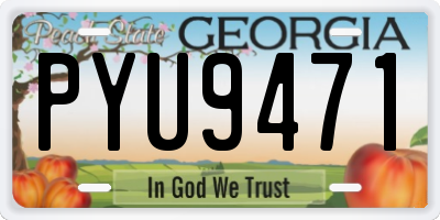 GA license plate PYU9471