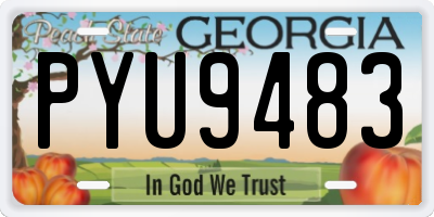 GA license plate PYU9483