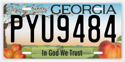 GA license plate PYU9484